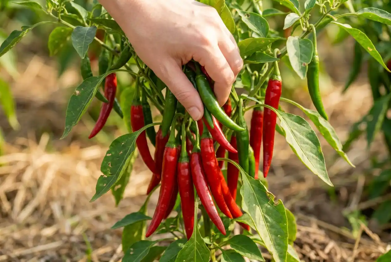 Fresh cayenne peppers