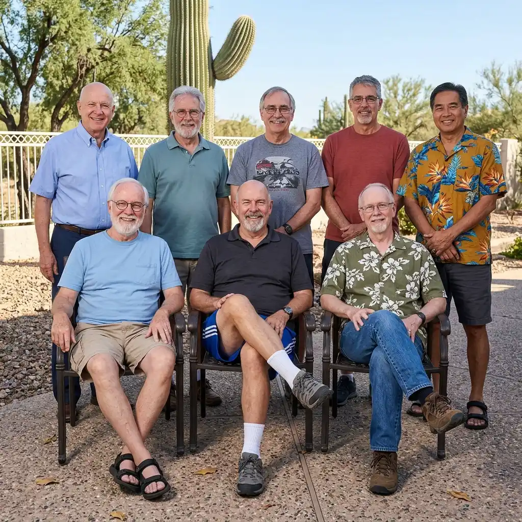 Group of men outdoors